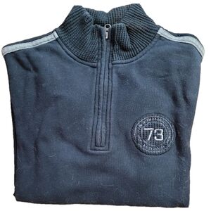 vintage roots half zip polo black medium